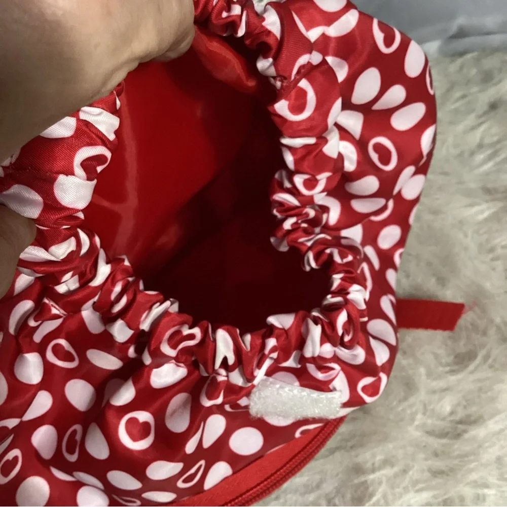 Disney Parks Minnie Mouse Red White Dots Poly Backpack Lace Elastic Cuteness